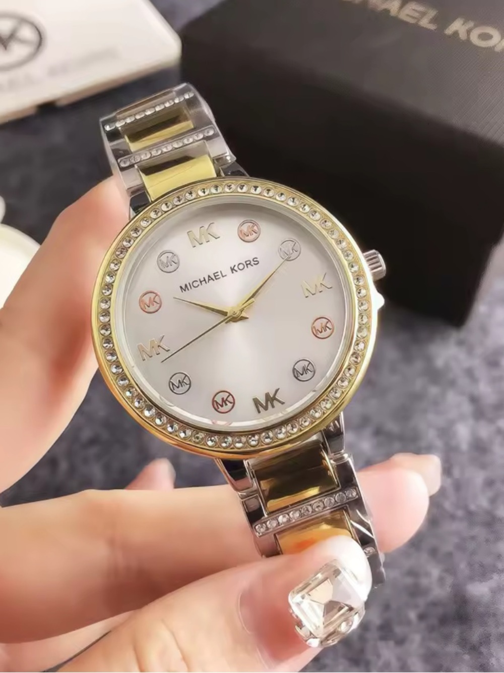 Designer Michael Kors Women's Two-Tone Crystal Accent Watch - Gold & Silver